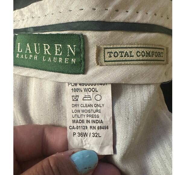 Lauren Ralph Lauren Black Wool Comfort Fit Trouser Pants – 36x32 - Picture 8 of 8